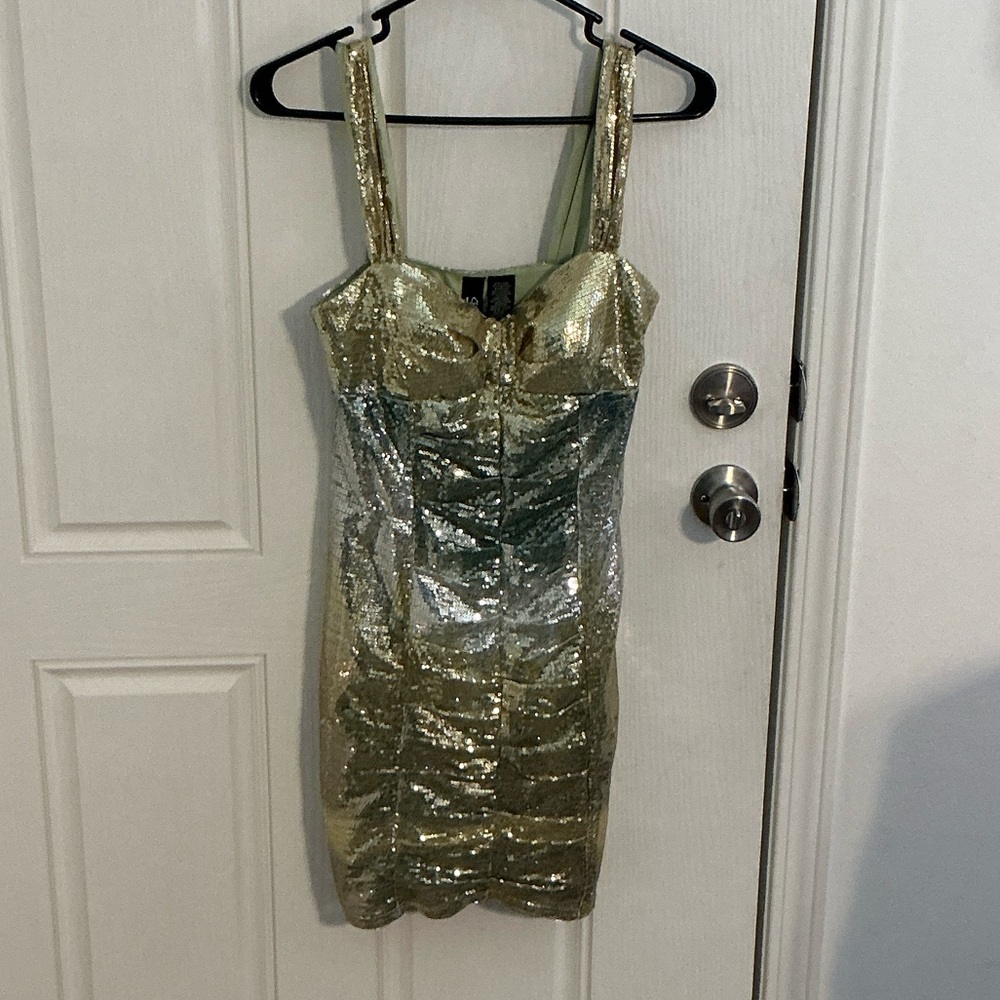 Love Tease Women’s Gold/Silver Sequin Dress Size 3  Prom,Homecoming or Wedding
